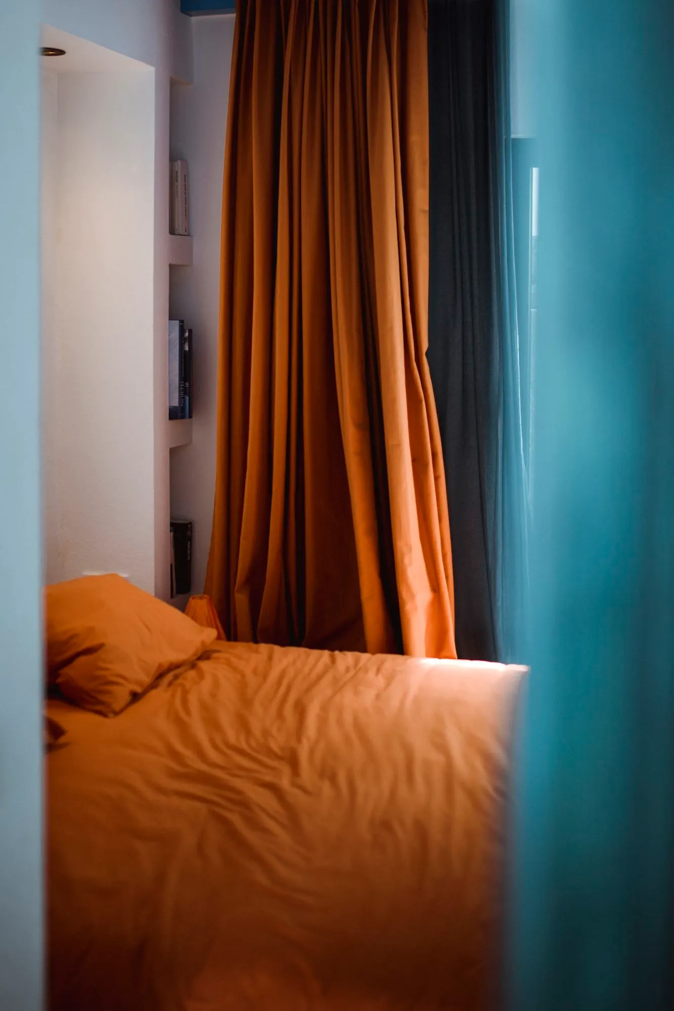 Orange bedroom detail